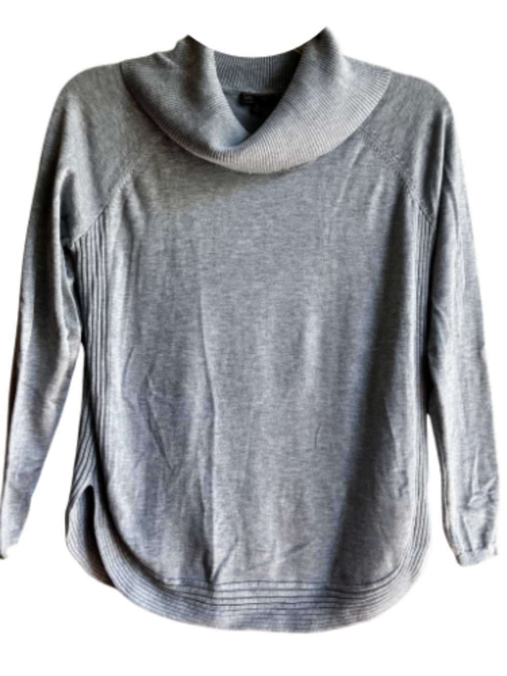 Lety & Me Ece Cowl Neck Curved Hem Pullover - S